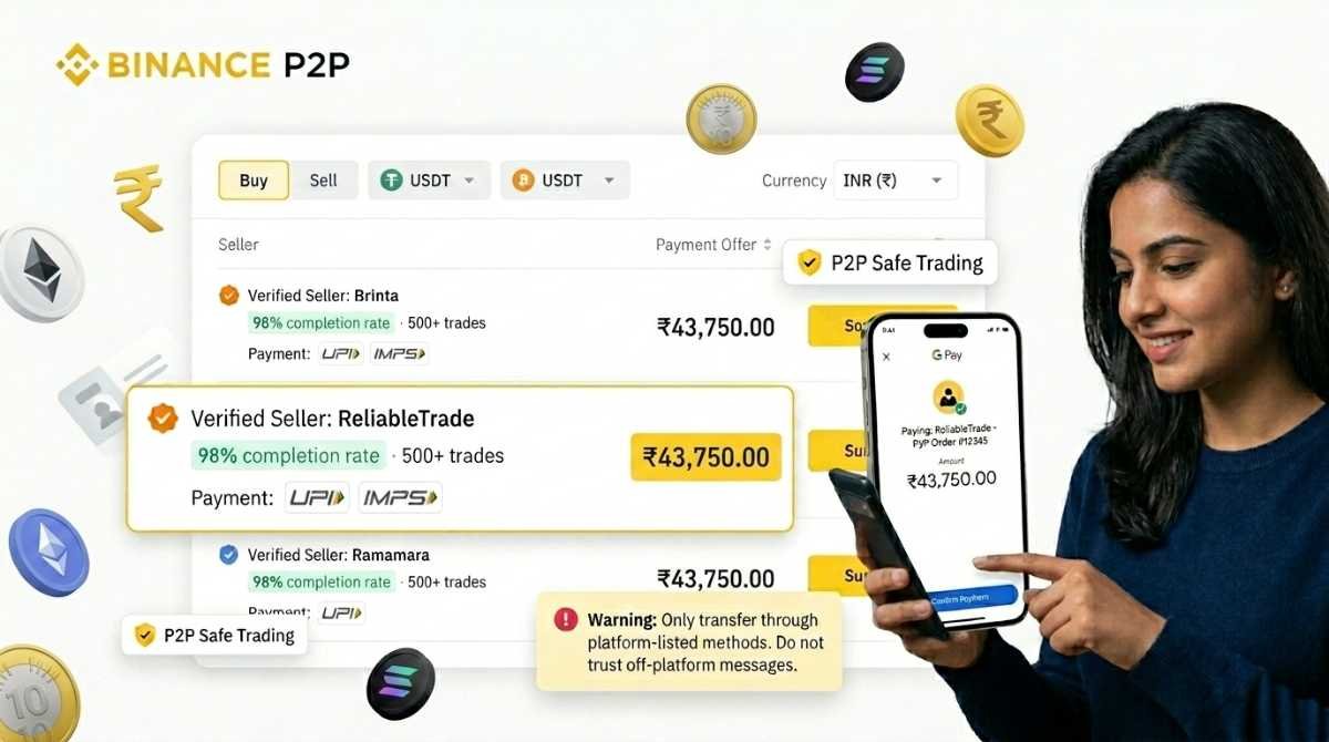 Buy USDT via Binance P2P Using UPI or IMPS