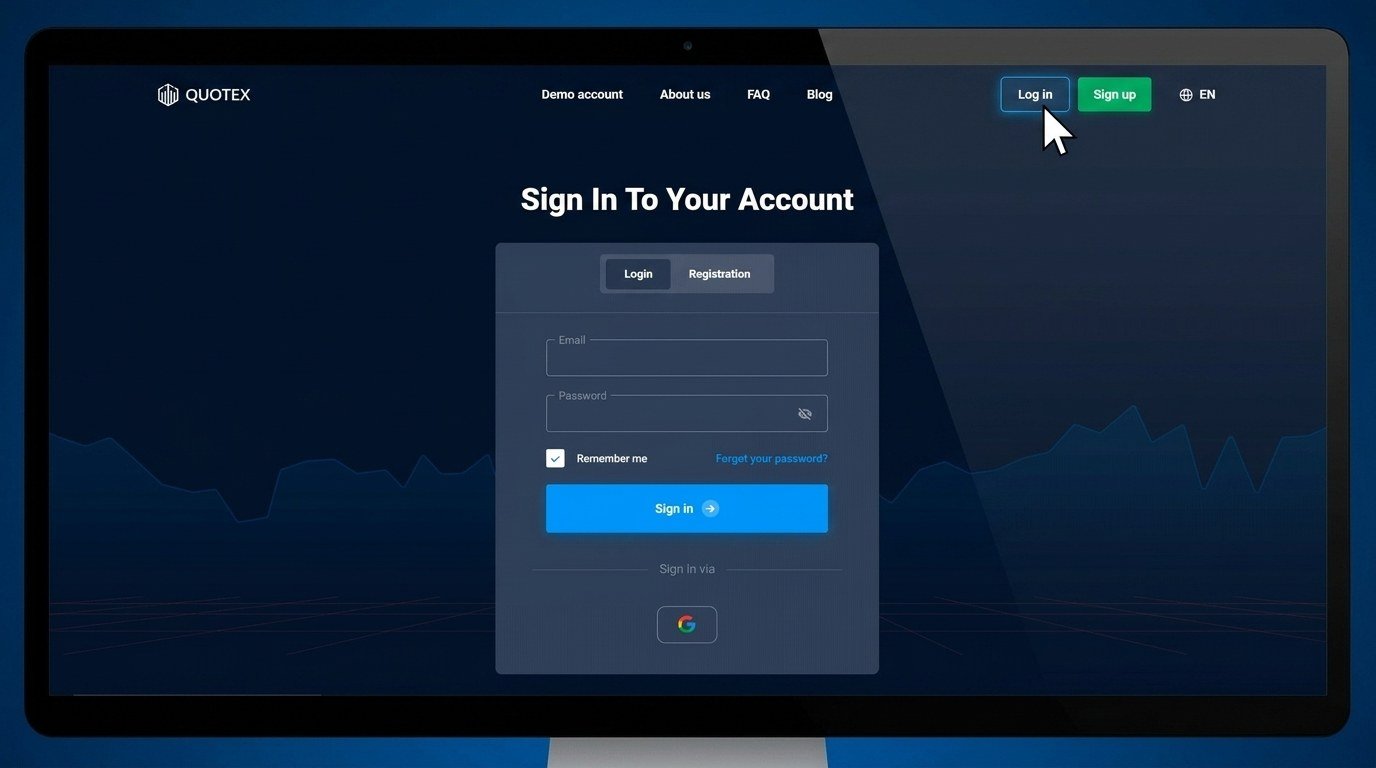 Click Log In button at top right corner of homepage