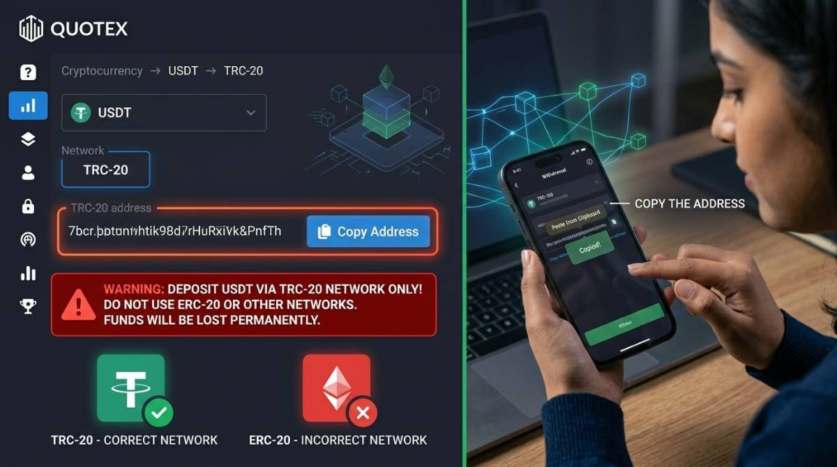Get Your Quotex USDT TRC-20 Deposit Address