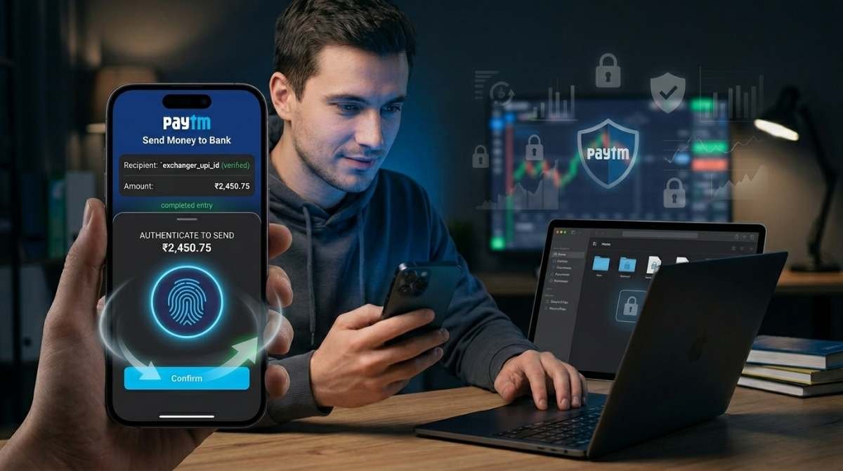 Pay via Paytm App Using the Exchanger Details 